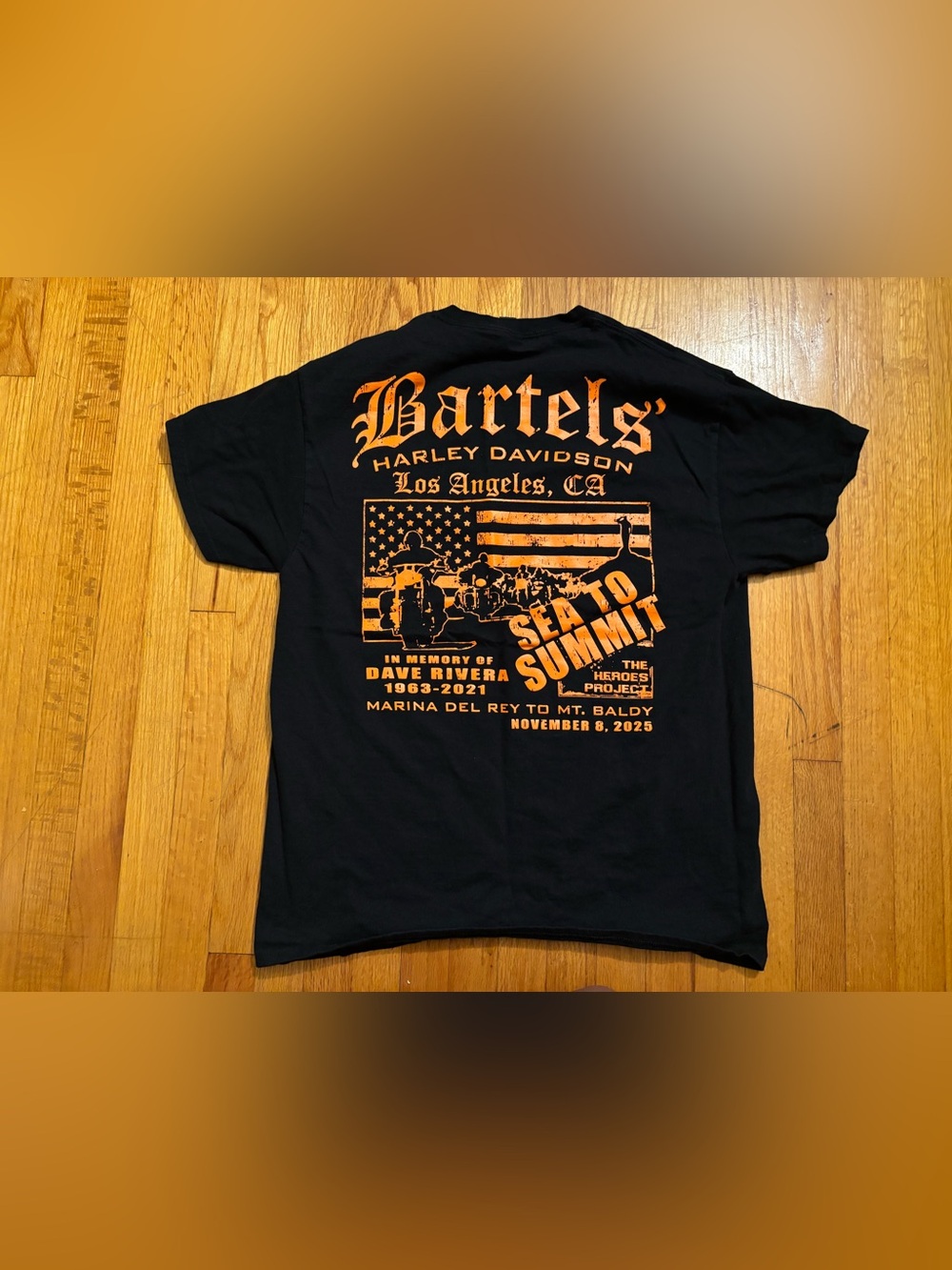Gildan Ultra Cotton Harley-Davidson Bartels LA Black Graphic T-Shirt Mens L